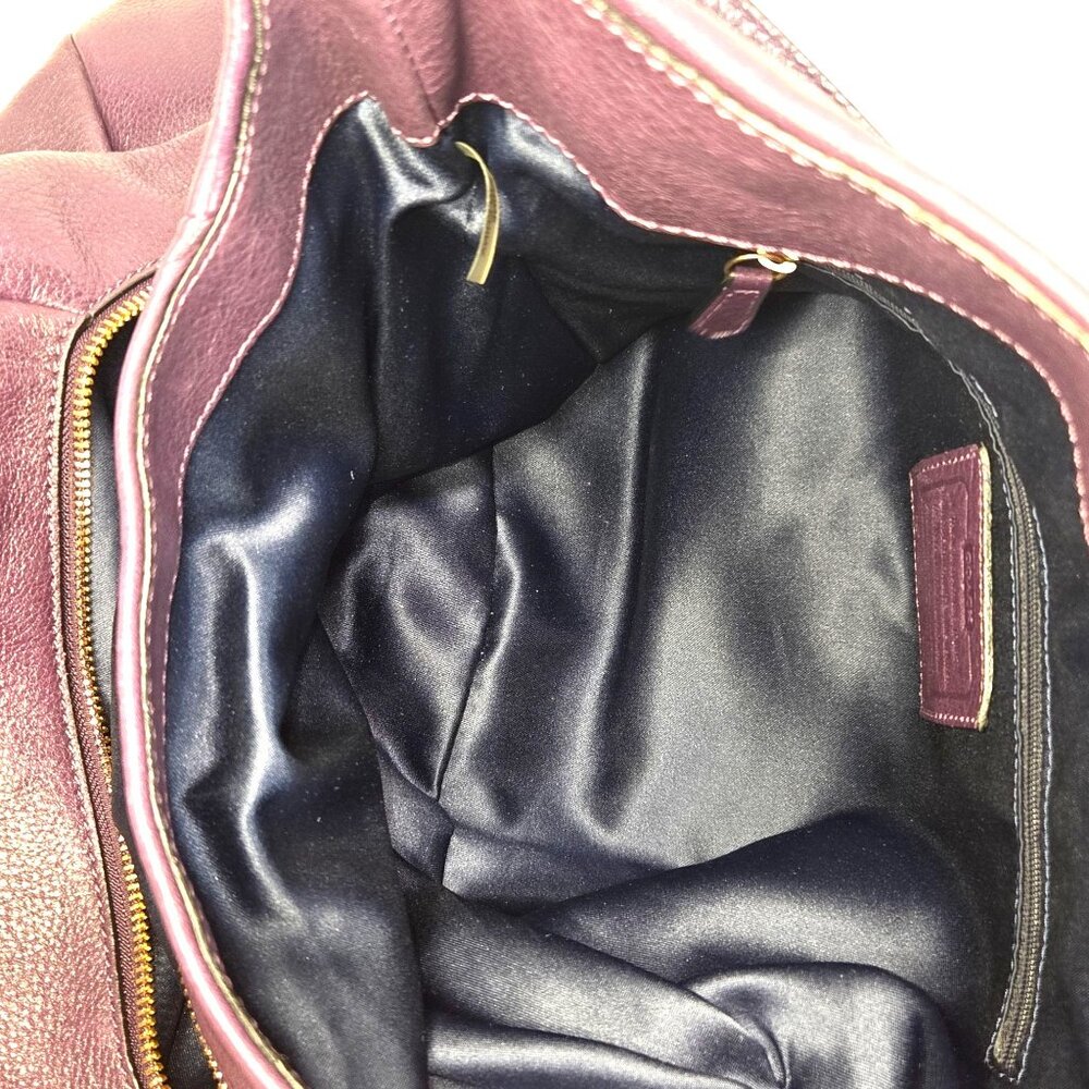 Coach Madison Phoebe 2013 Plum Purple Pebbled Leather Shoulder Bag 26421 - Picture 7 of 13
